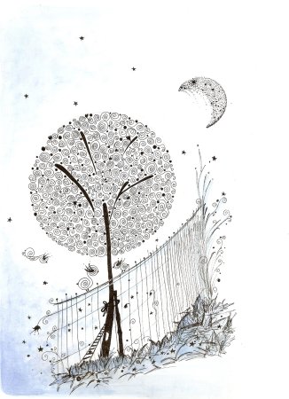 Простые рисунки тушью