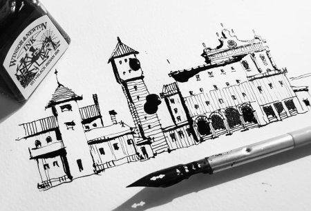 Архитектурный скетчинг пером и тушью