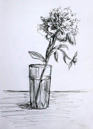 Цветы гелевой ручкой