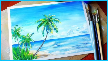 Рисунки красками легкие