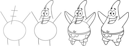 Рисунки мультяшных героев поэтапно