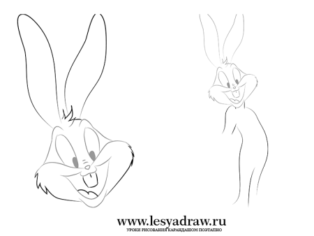 Багз Банни рисунок пошагово