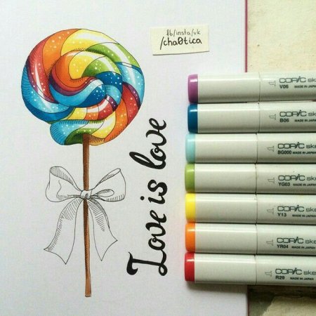 Поэтапное рисование маркерами