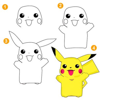 Покемон Пикачу для срисовки