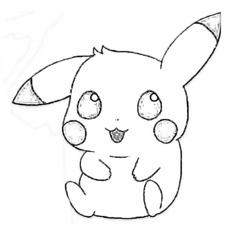 Картинки Пикачу для срисовки карандашом