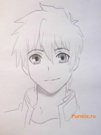 Рисунки аниме парней легкие