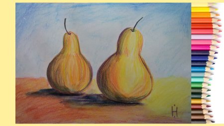 Конструктивное рисование фруктов