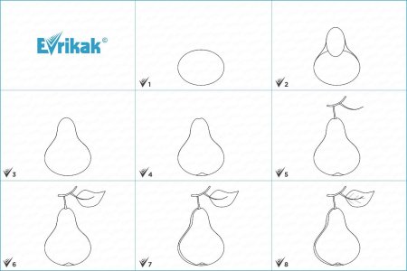 Поэтапное рисование фруктов для детей