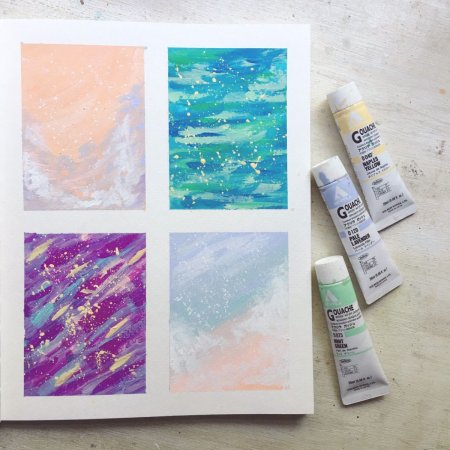 Мини пейзажи акварелью