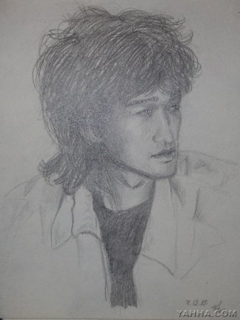 Портрет Цоя карандашом