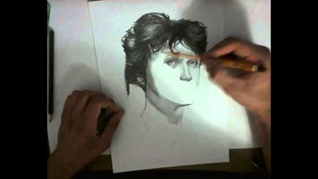 Виктор Цой портрет карандашом