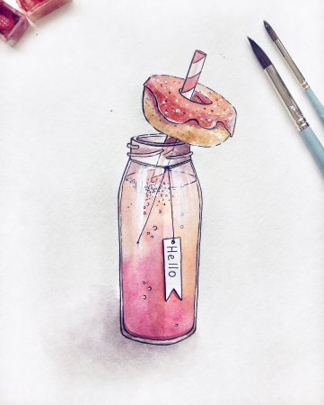 Акварельный скетчинг цветы