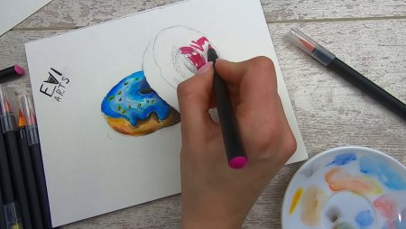 Еда акварелью для начинающих