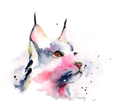 Животные акварелью