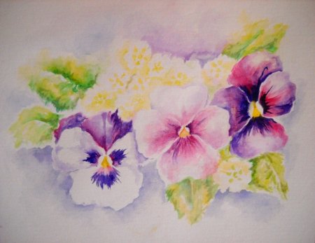 Простые рисунки цветов красками