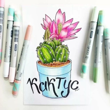 Фрукты скетч маркерами