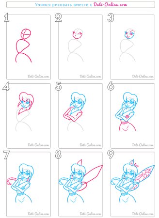 Рисуем фею поэтапно