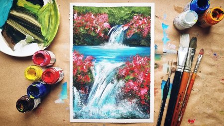 Пейзаж акрилом на холсте для начинающих
