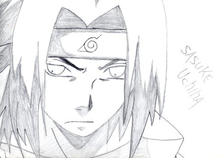 Саске рисунок карандашом