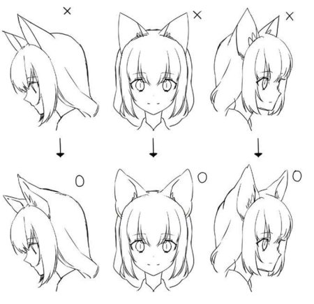 Уши кошки референс