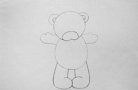 Мишка рисунок для срисовки