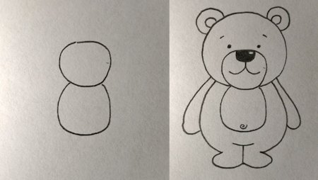 Легкое рисование медведя