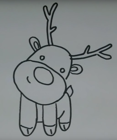 Новогодний Снеговик карандашом