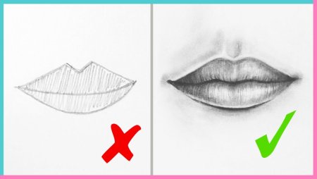 Как нарисовать губы поэтапно