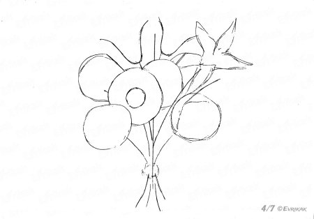 Рисунки лёгкие цветы