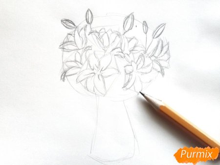 Срисовать букет лилий