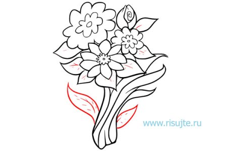 Букет цветов карандашом легко и просто