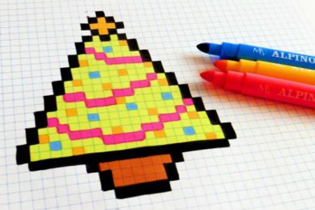 Рисунки по клеточкам фломастерами