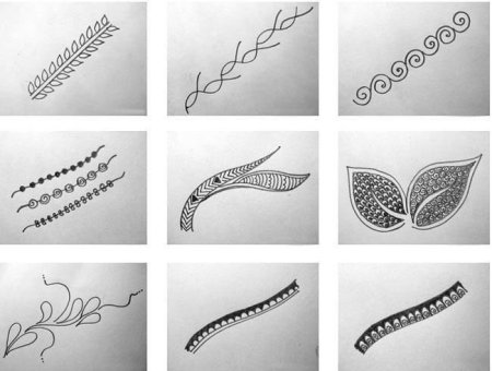 Узоры для рисования хной простые