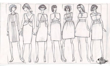 Наброски дизайнеров одежды