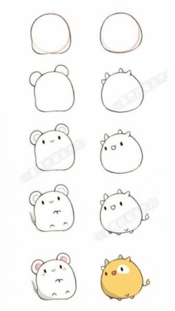 Хомяк рисунок для срисовки легкие