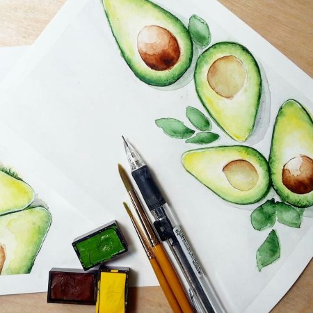 Авокадо для срисовки лёгкий