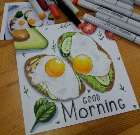 Рисунок авокадо скетч маркерами