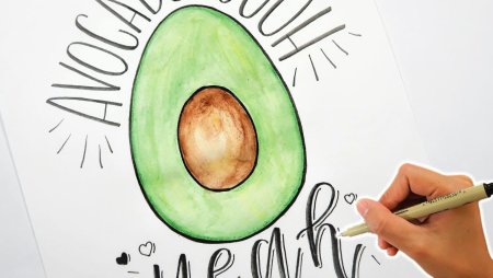 Скетчинг авокадо маркерами