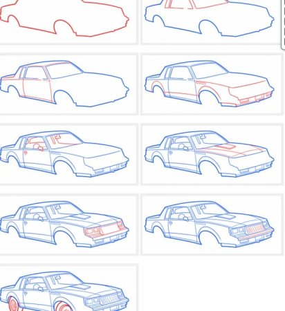 Поэтапное рисование авто