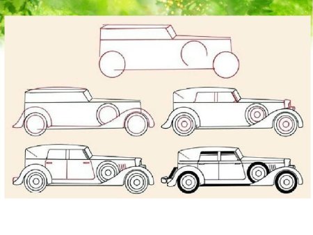 Поэтапное рисование машины