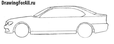 Бугатти Вейрон карандашом поэтапно