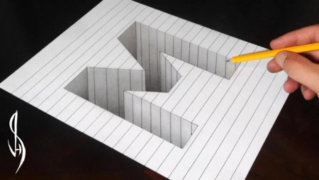 Оптические иллюзии карандашом на бумаге