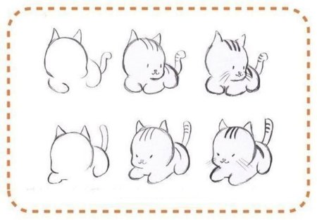 Лёгкий рисунок котёнка для срисовки