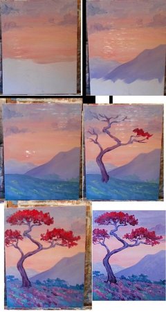 Пейзаж красками для начинающих