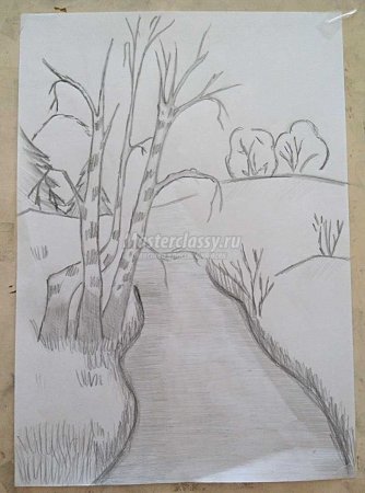 Рисунок осени карандашом для начинающих