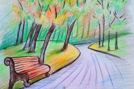 Рисунок осень карандашом