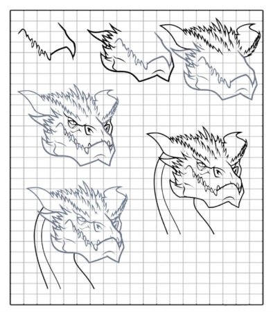 Схема рисунка дракона