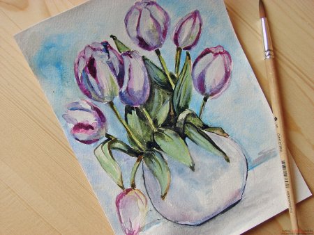 Рисование для начинающих цветов акварелью