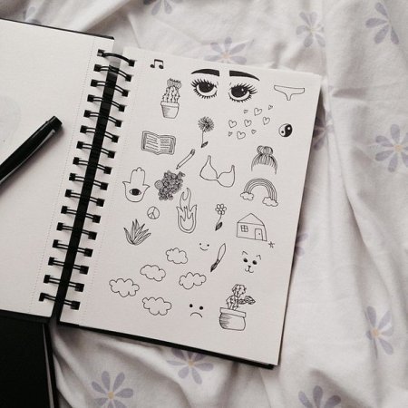 Рисунки в блокноте в точечку