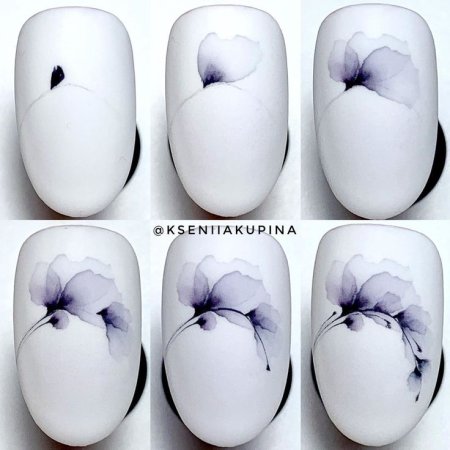 Рисунки на ногтях акварельными красками